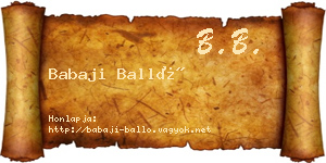Babaji Balló névjegykártya