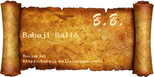 Babaji Balló névjegykártya