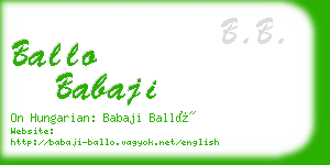 ballo babaji business card